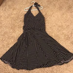 Size 6 black white polka dot vintage style dress